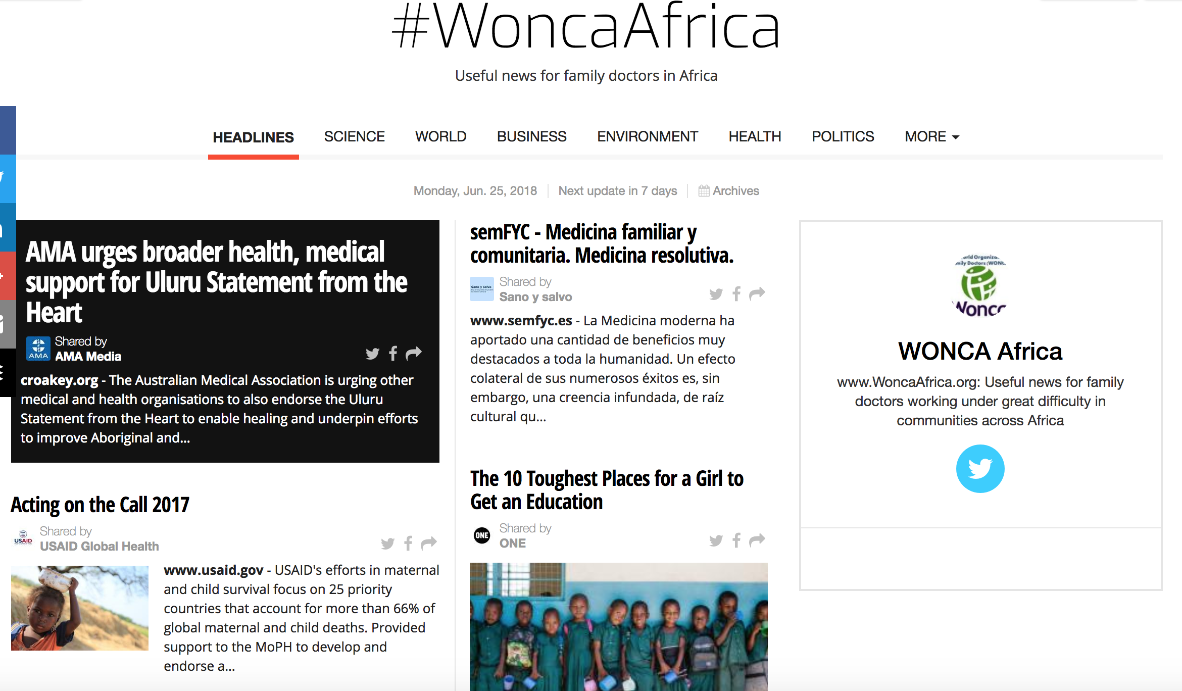 #WoncaAfrica 25 June 2018
