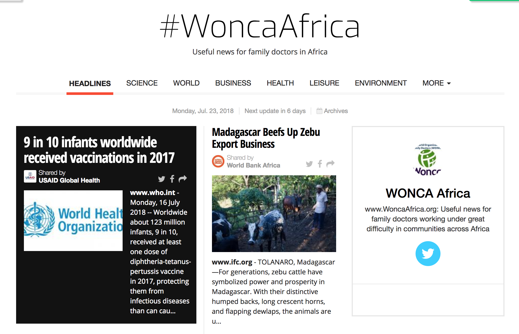 #WoncaAfrica 23 July 2018