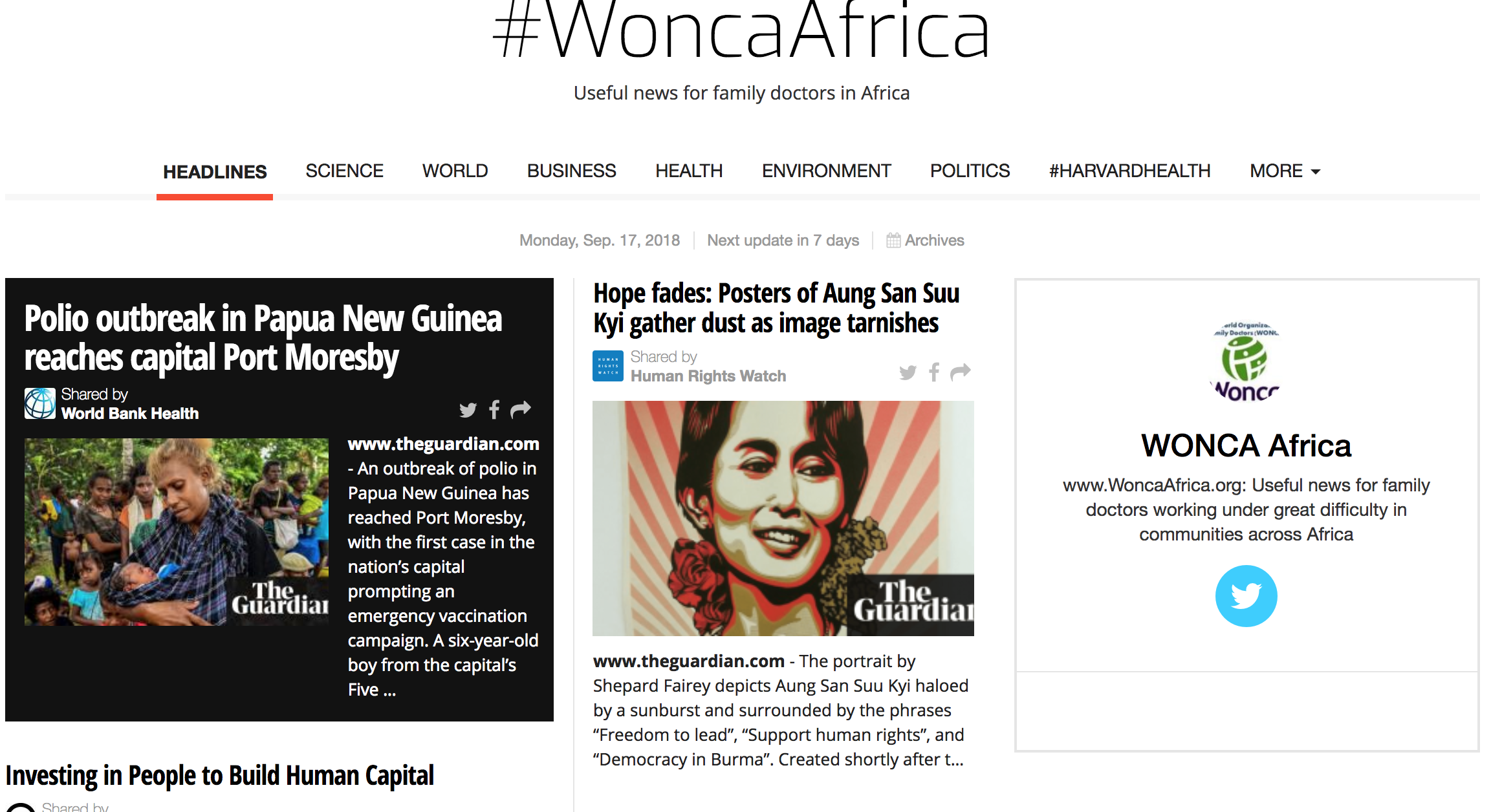 #WoncaAfrica 17 September 2018