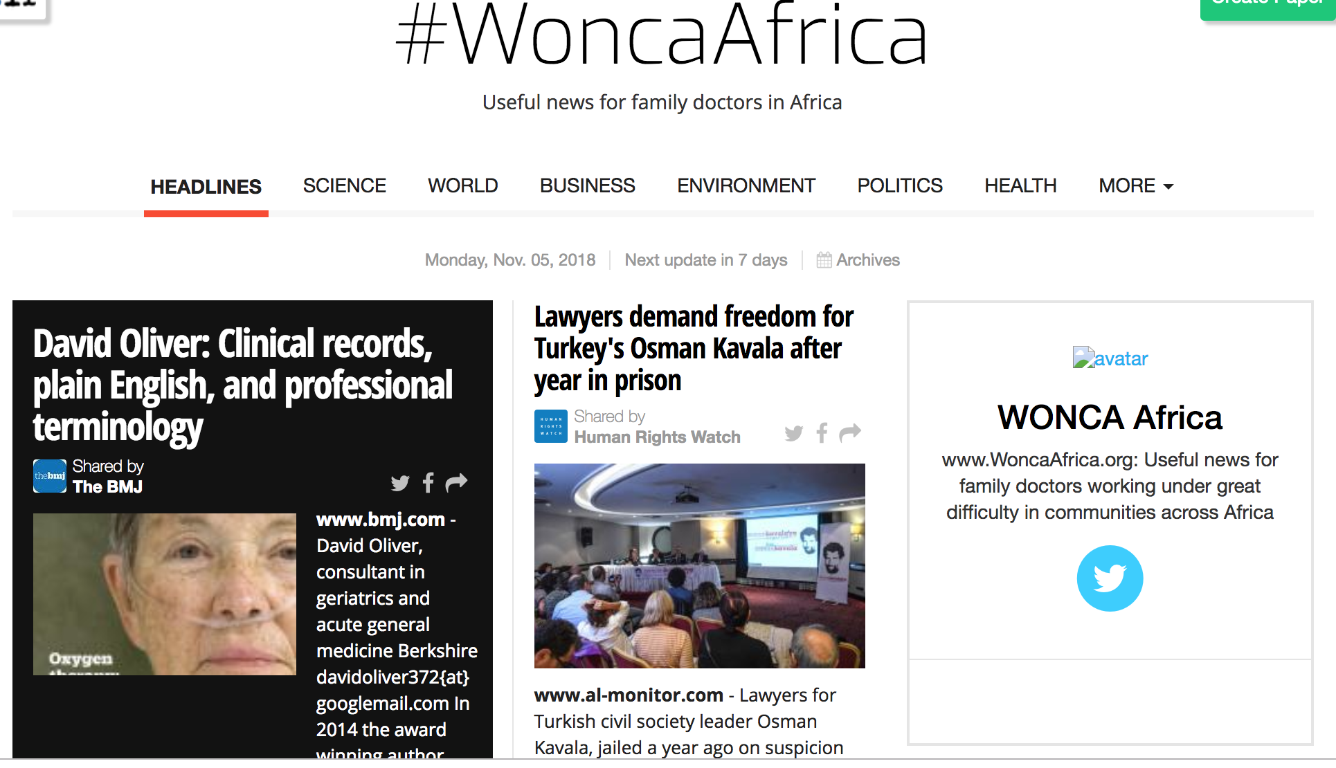 #WoncaAfrica 05 November 2018