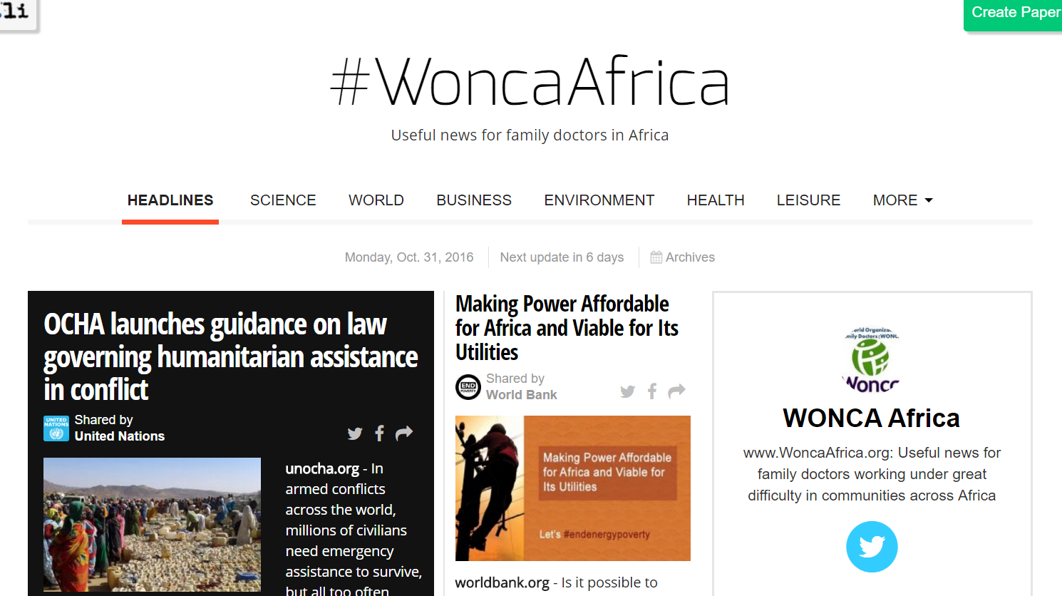 #WoncaAfrica 31 October 2016