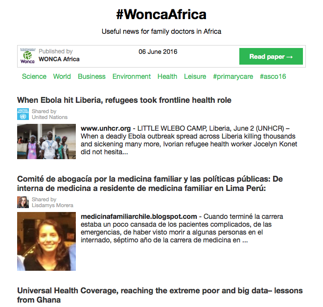 Wonca Africa NEWS 6th June