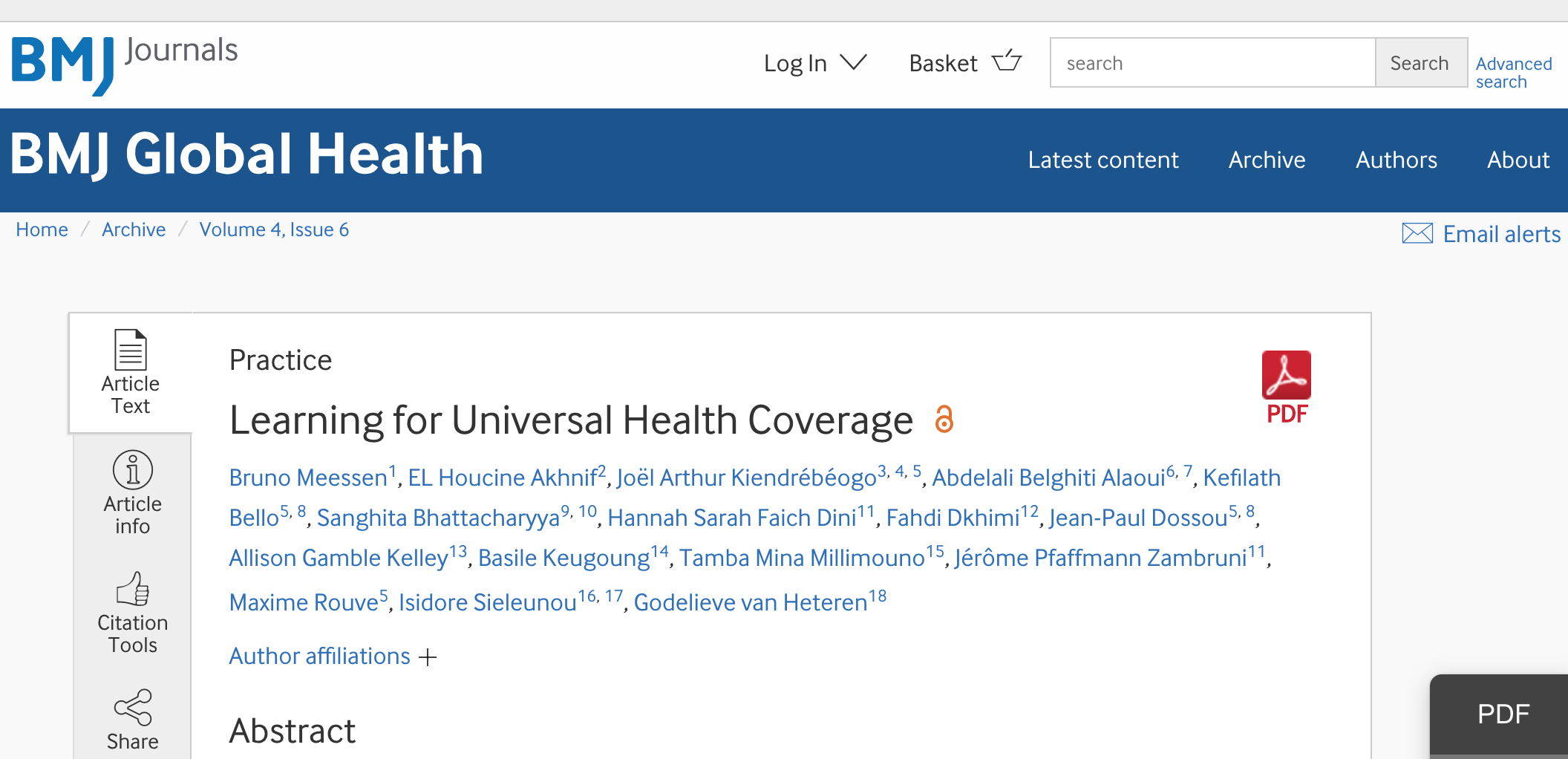 Learning for Universal Health Coverage