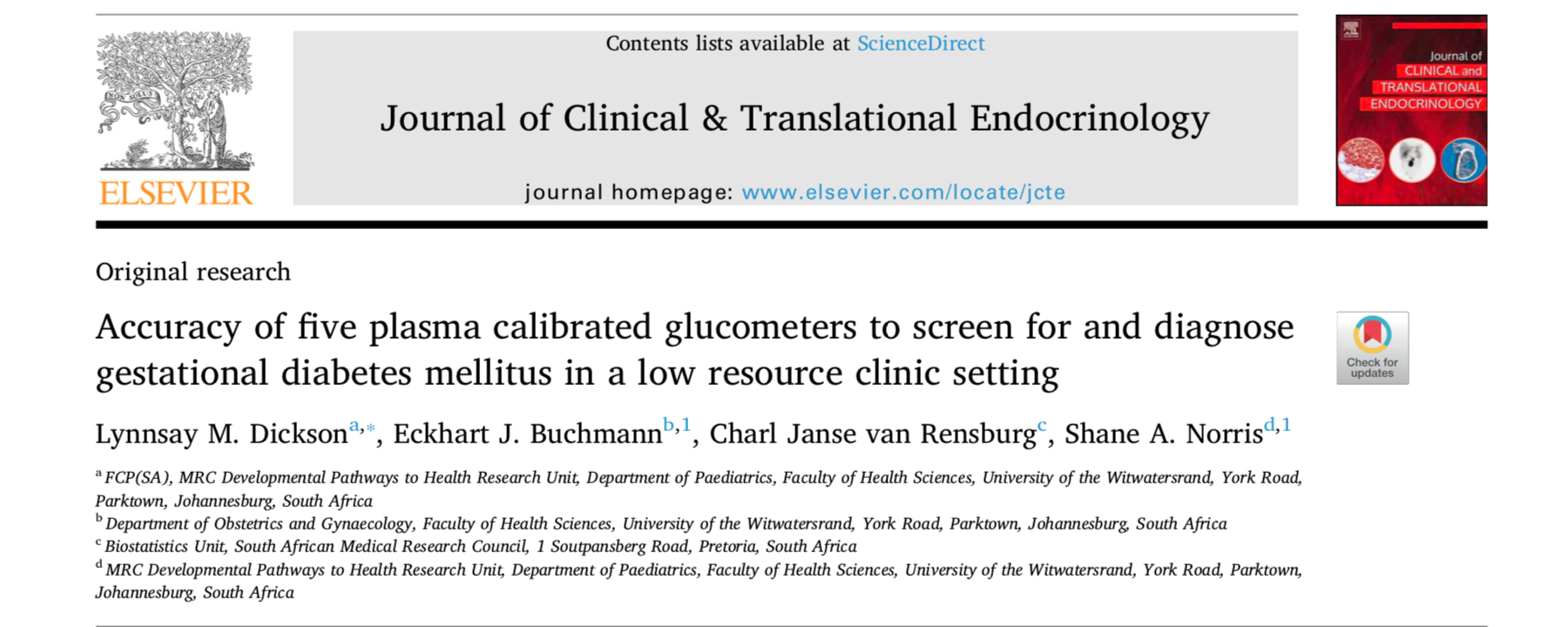Accuracy of glucometers in Jhb clinics
