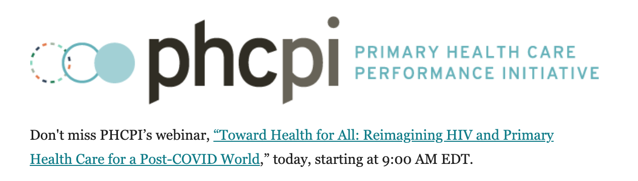 Reimagining HIV and PHC for a Post-COVID World (Thursday, Aug 13)
