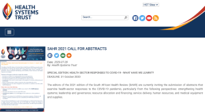 SAHR 2021 call for abstracts: Health sector responses to covid-19