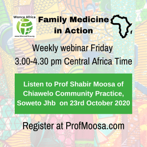Webinar Family Medicine in Action in Africa 3.00-4.30pm 23 Oct 2020