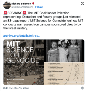 Exposing ties between MIT and Israel’s army